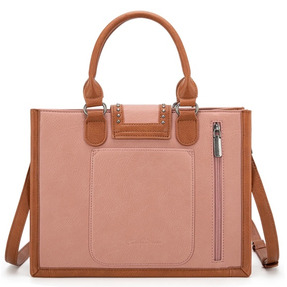 Montana West Buckle Collection Concealed Carry Tote With Wallet NWT Pink - Picture 3 of 5